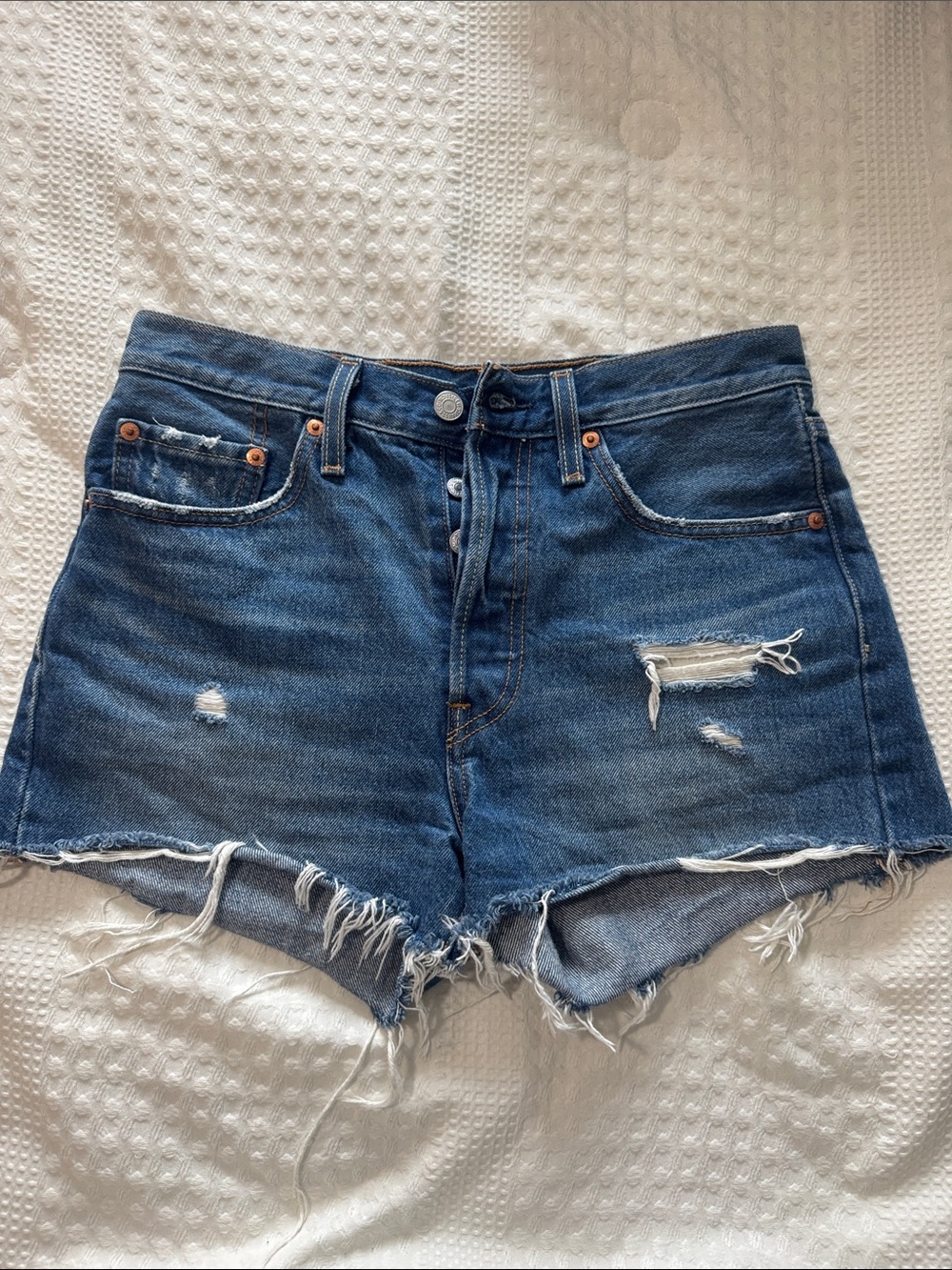 Levi's 501 Distressed High-Rise Jean Shorts